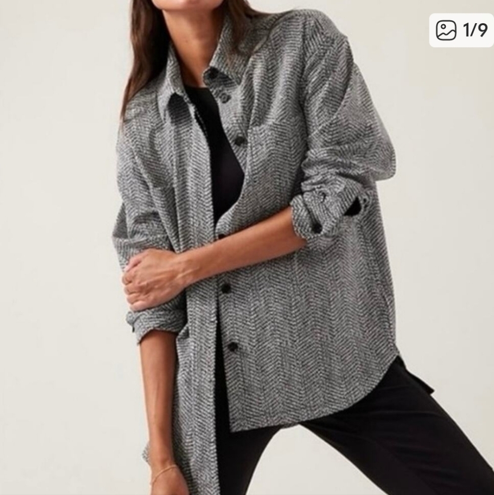 Athleta Braiden Textured Shirt Jacket